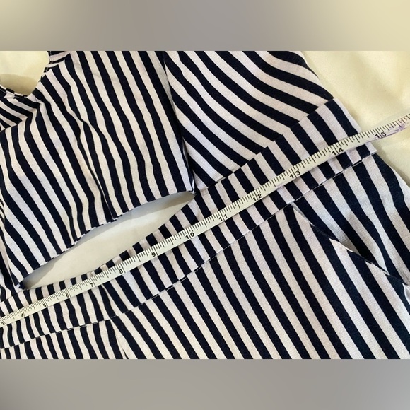 Main Strip women’s romper in vertical stripes  blue and white - Picture 3 of 7
